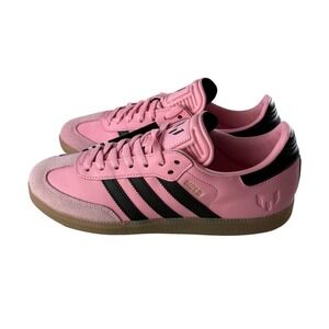 Adidas Samba Messi JP7844 Leather Suede Pink Black Mens 9 Womens 10 NEW
